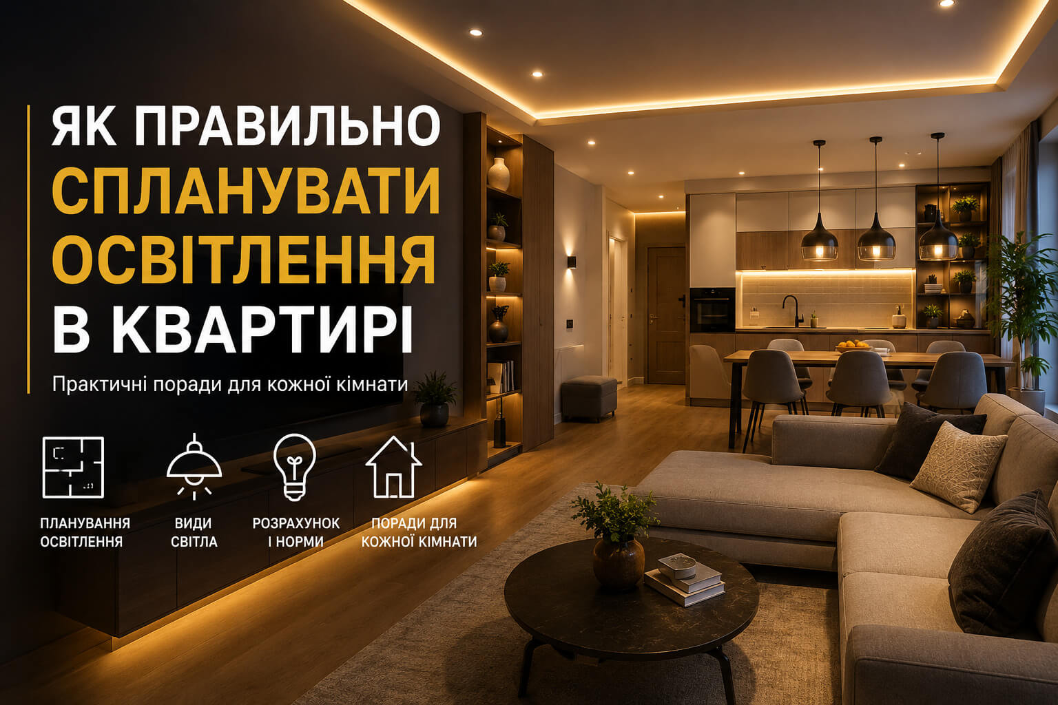 Як правильно спланувати освітлення у квартирі: поради для кожної кімнати